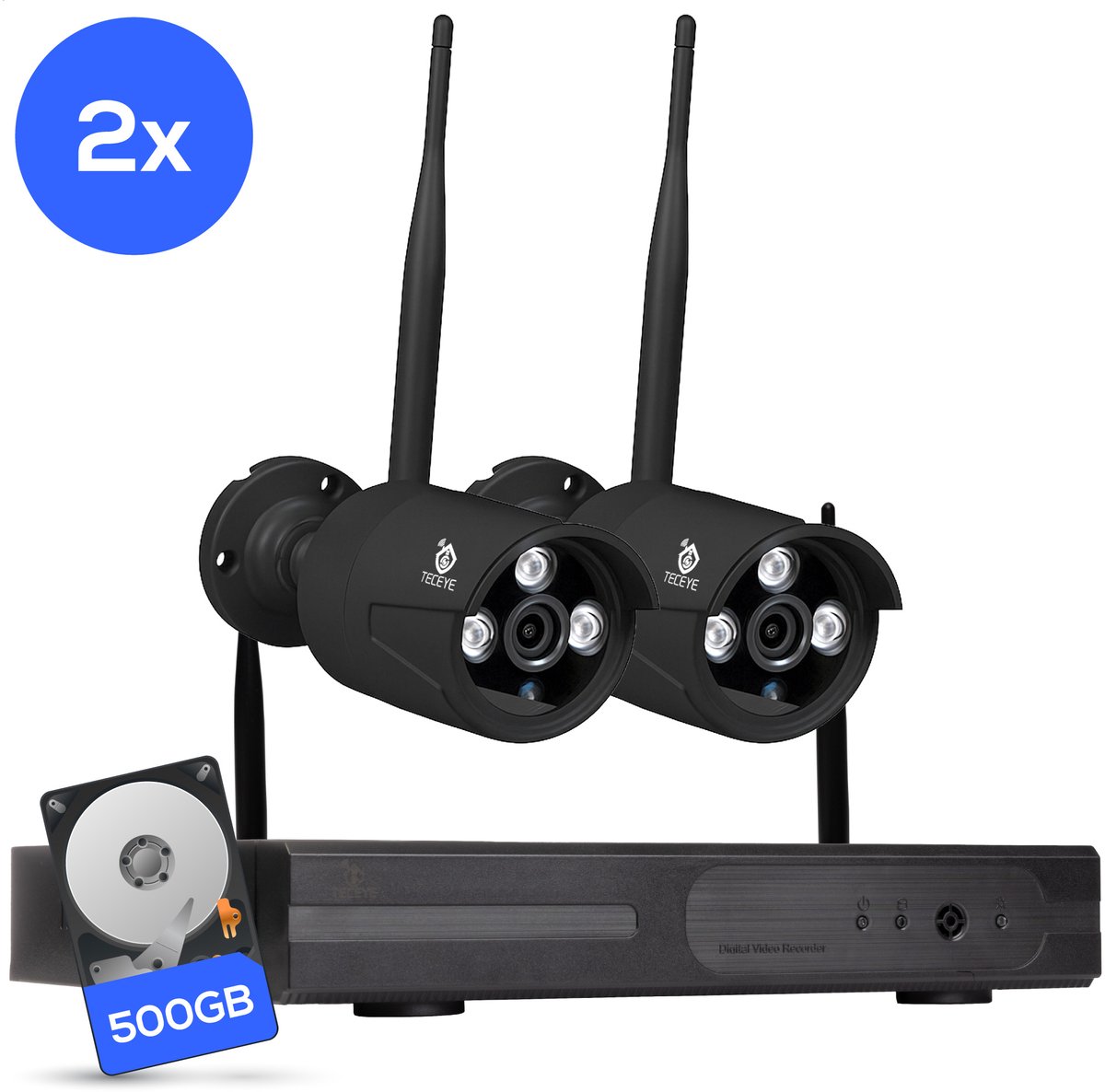 TecEye WiFi Camera Beveiligingsset (2x)