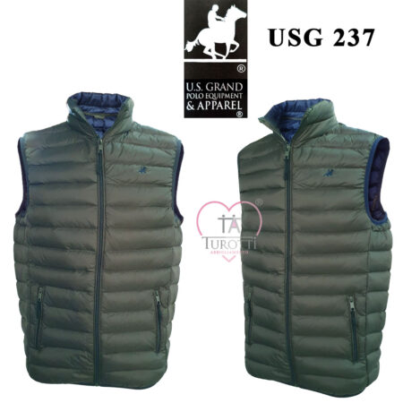 US GRAND MEN'S GREEN SLEEVELESS JACKET