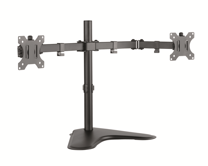 CONNECT IT TwinArm stolní držák na 2 monitory, s podstavcem, ČERNÝ