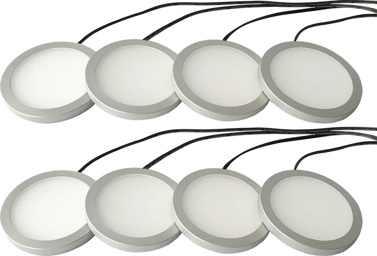 LETT LED Opbouwspots met Dimknop (set van 8)