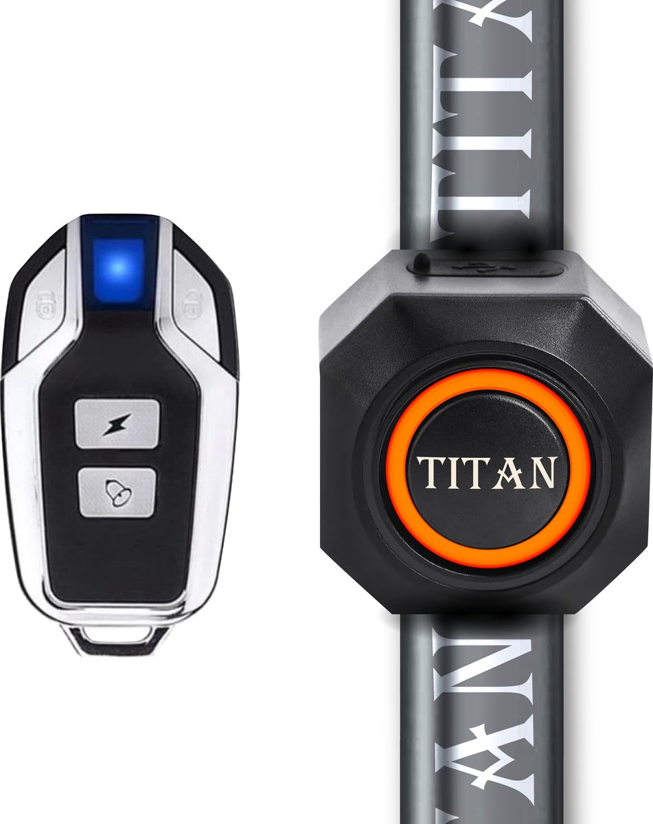 Titan 2in1 Fietsalarm & Fietslamp