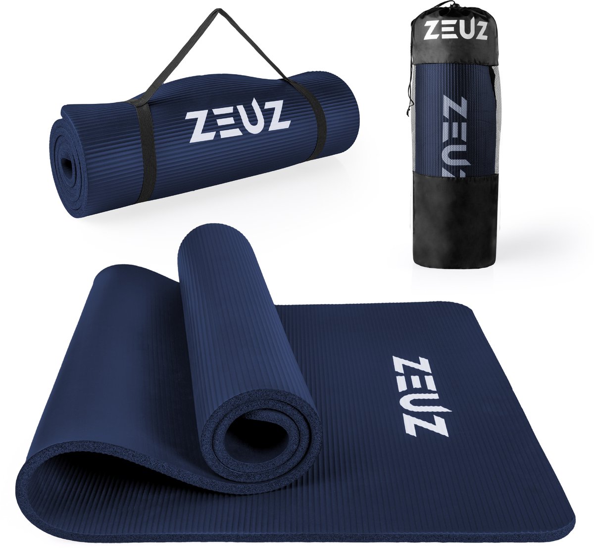 ZEUZ Yoga & Sportmat 180x60 cm (NBR, met draagtas)