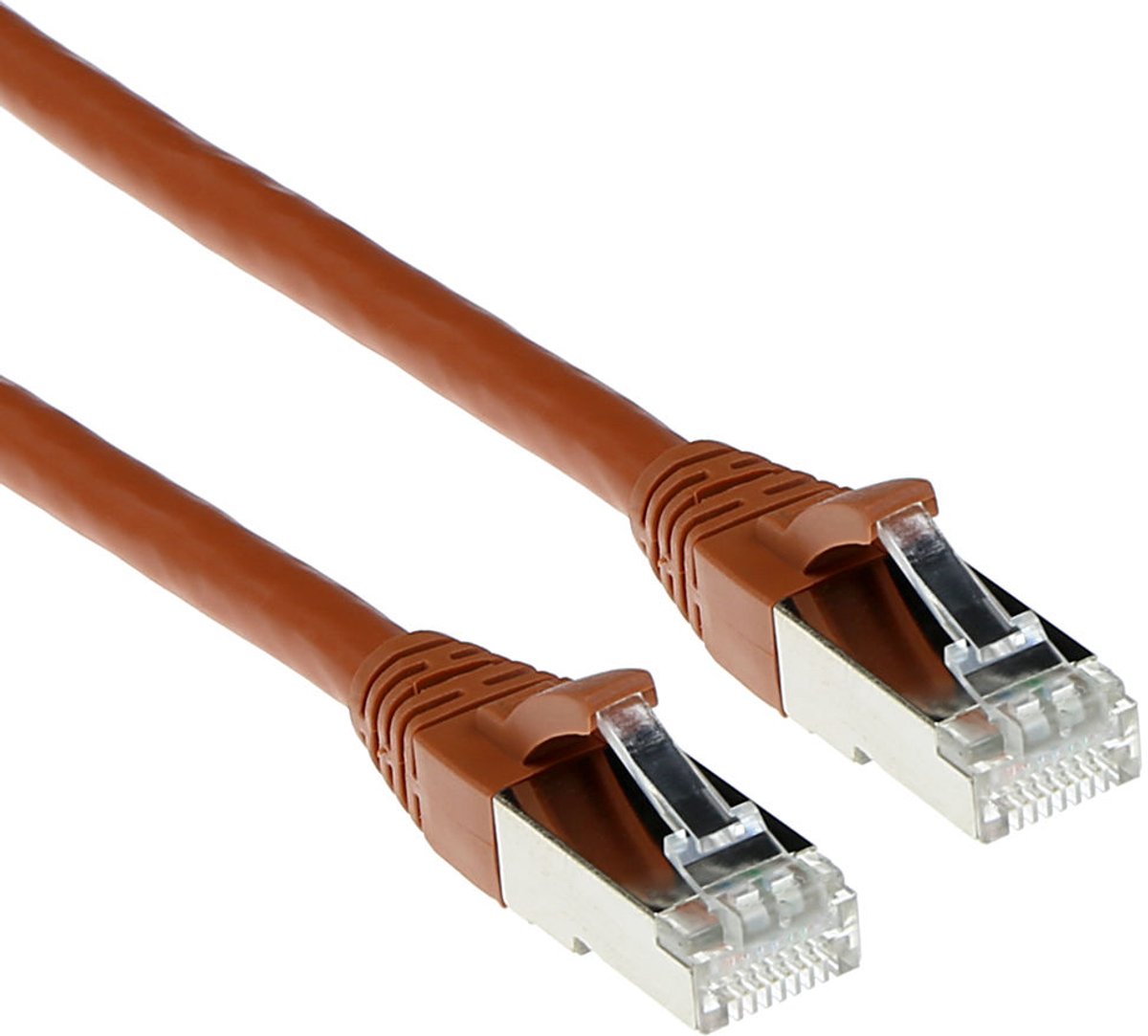 ACT Bruine 3,00 meter SFTP CAT6A patchkabel snagless met RJ45 connectoren FB2203