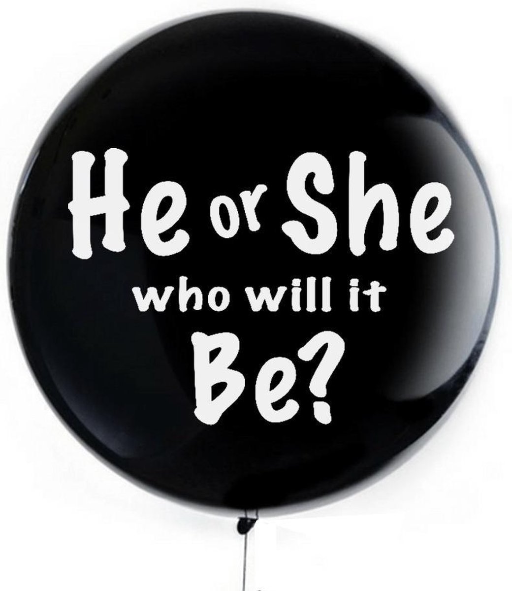 Babyversiering.nl - Gender reveal versiering - gender reveal ballon - confetti ballon van 91 cm met blauwe en roze confetti voor geslachtsbekendmaking