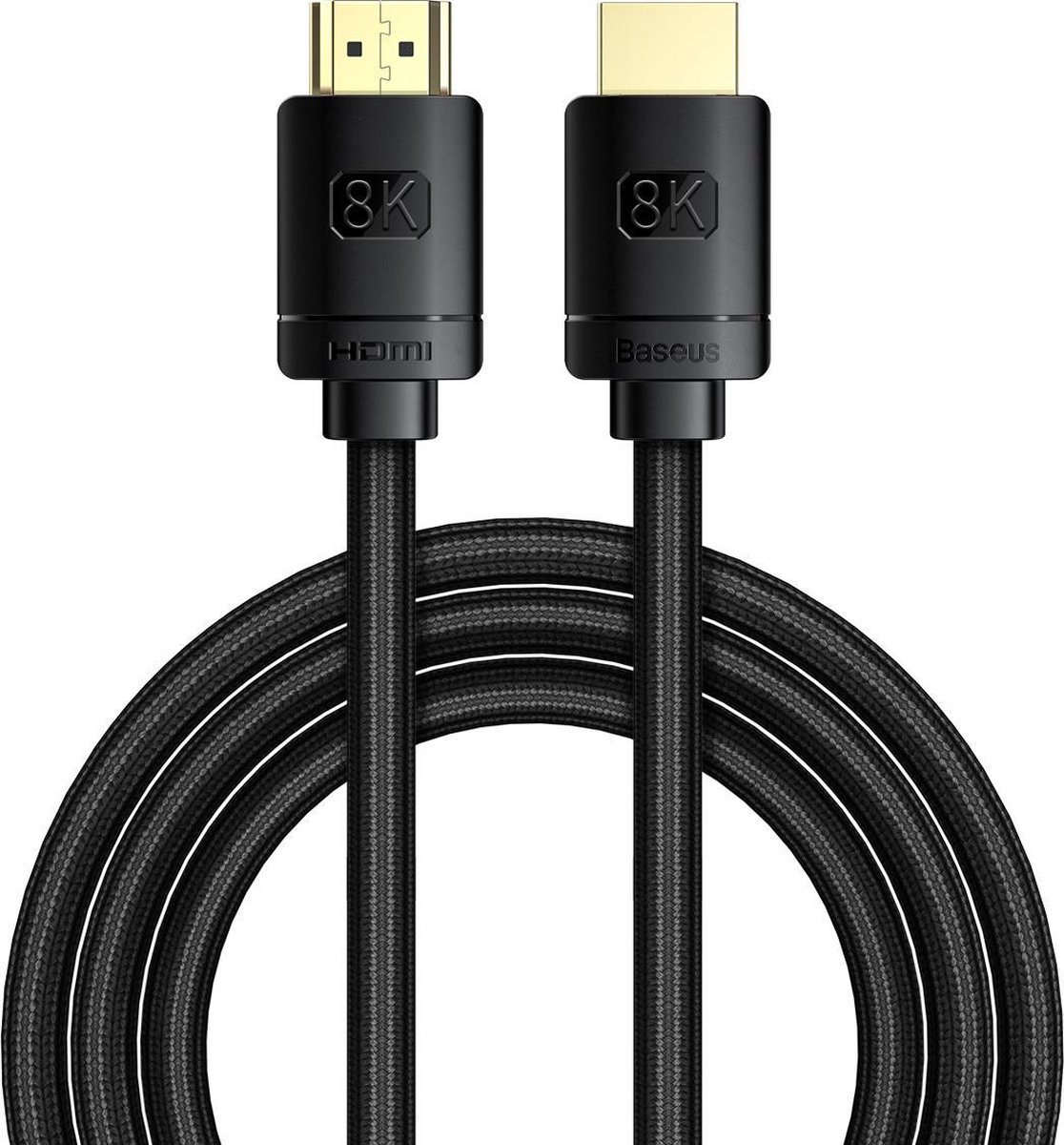 Baseus - HDMI kabel 8K - 48Gbps met HDMI 2.1 - 2M - Zwart