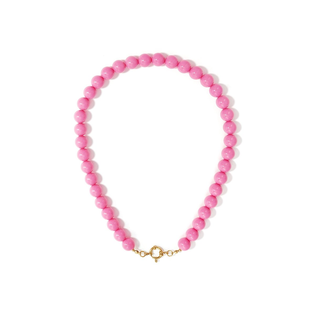 Beady Babe Charm Ketting | Acryl & RVS (verkleurt niet) Bubbelgum Roze | Snelle levering | Yehwang | Beste cadeau voor haar |