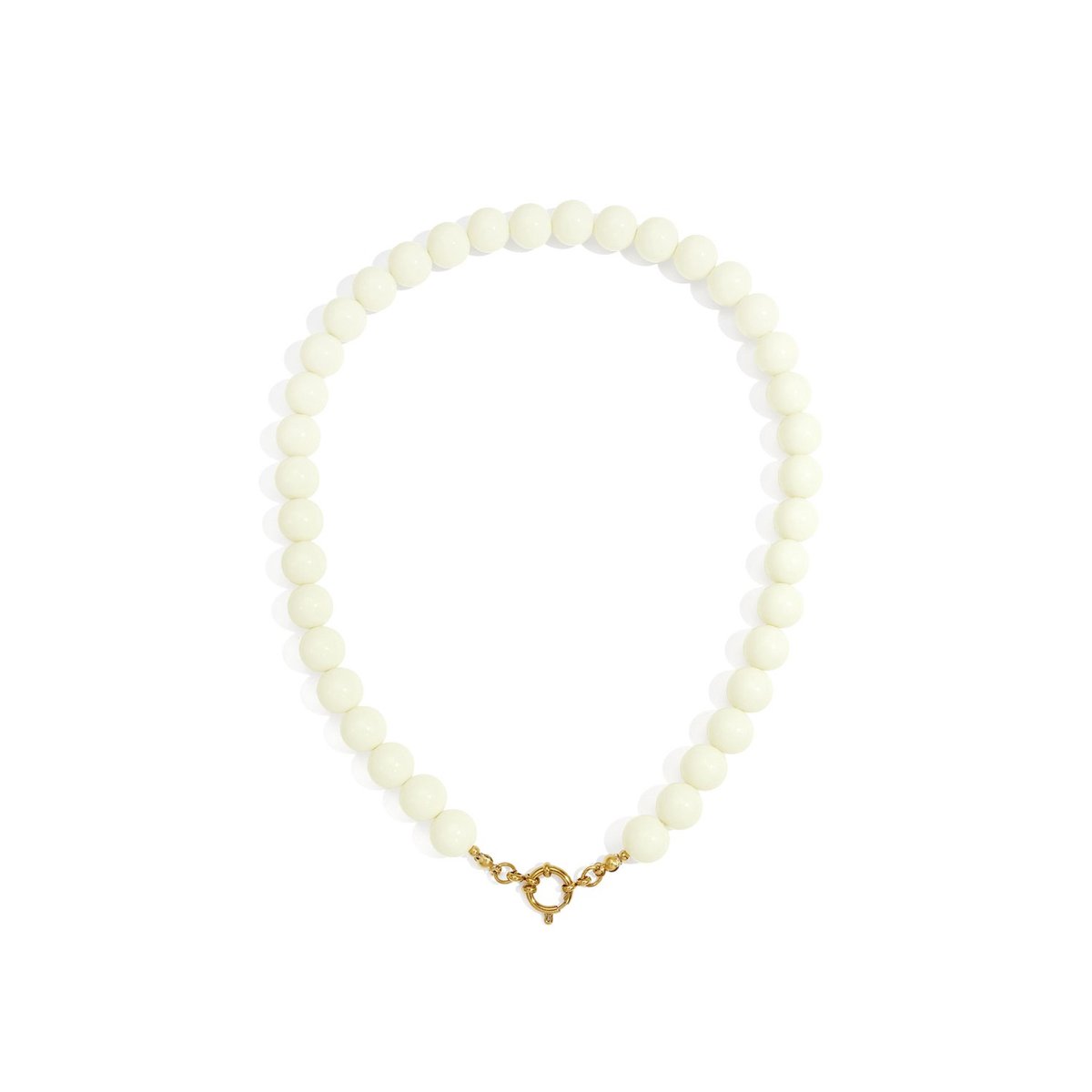 Beady Babe Charm Ketting | Acryl & RVS (verkleurt niet) Créme | Snelle levering | Yehwang | Beste cadeau voor haar |