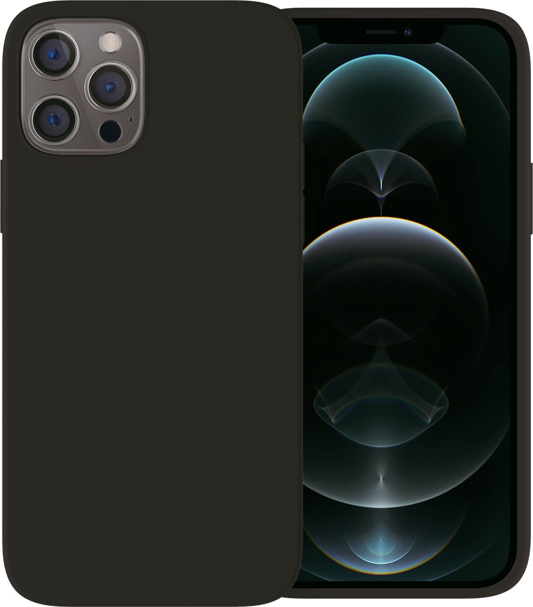 Ceezs telefoonhoesje geschikt voor Apple iPhone 12 Pro Max hoesje siliconen - backcover - optimale bescherming - zwart