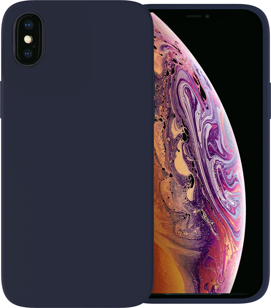 Ceezs telefoonhoesje geschikt voor Apple iPhone X hoesje siliconen - backcover - optimale bescherming - / geschikt voor Apple iPhone Xs hoesje siliconen - backcover - optimale bescherming - Donkerblauw