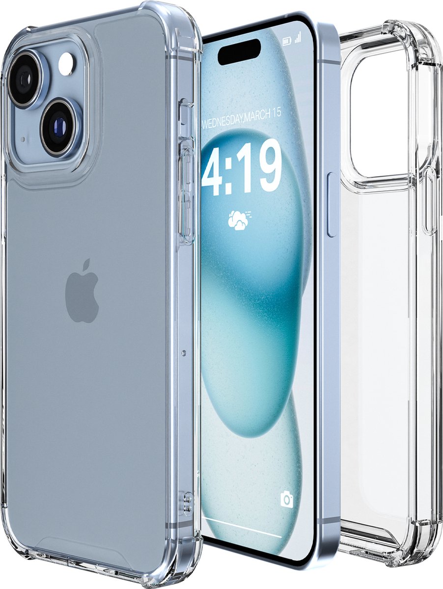 Hoesje Geschikt voor iPhone 14 / 15 Hoes Shockproof - Bumper Air Case - transparant