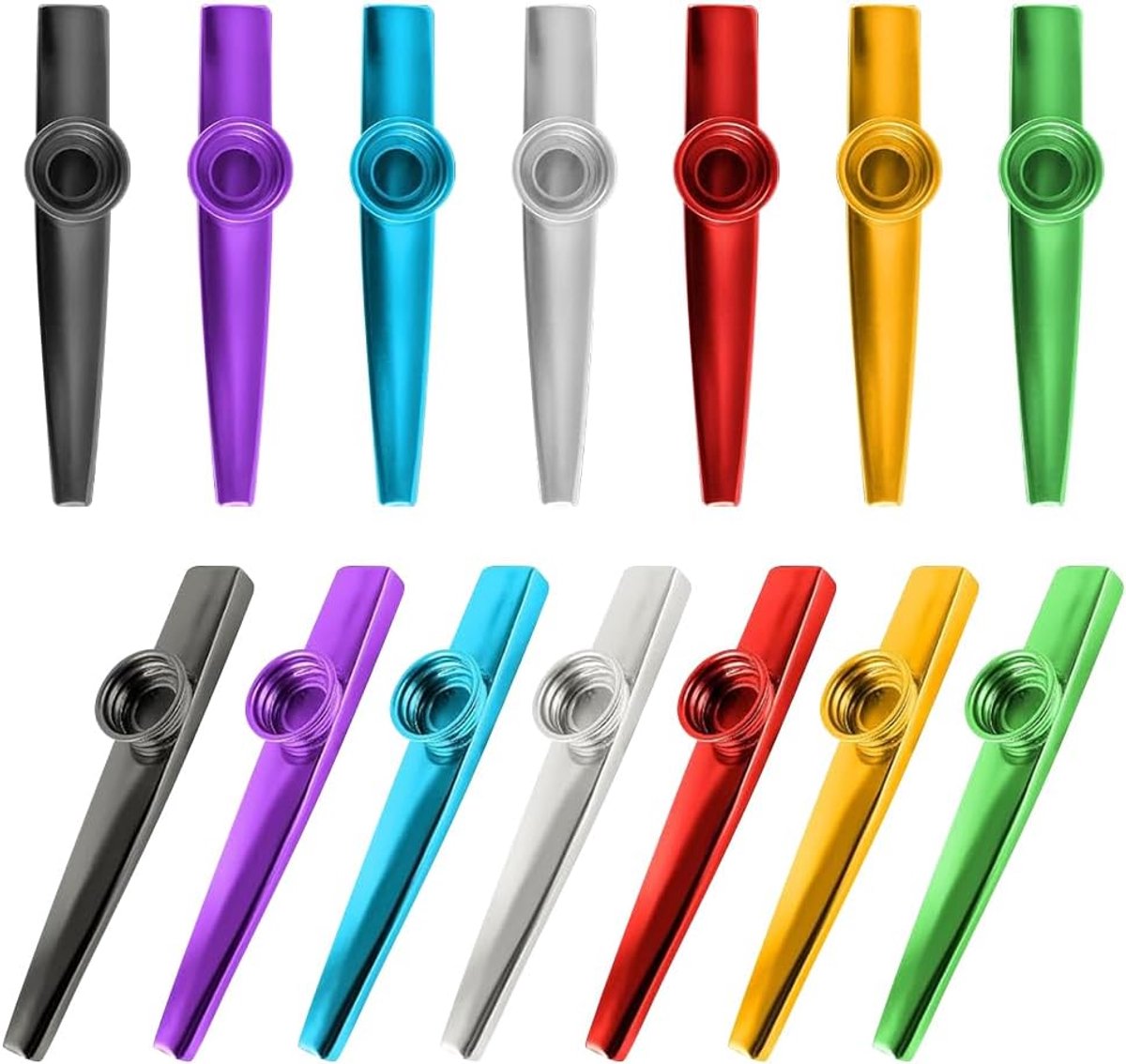Kazoo - metaal Kazoo - 14 stuks gekleurde Kazoos - Kazoo fluit - muziekinstrument metaal