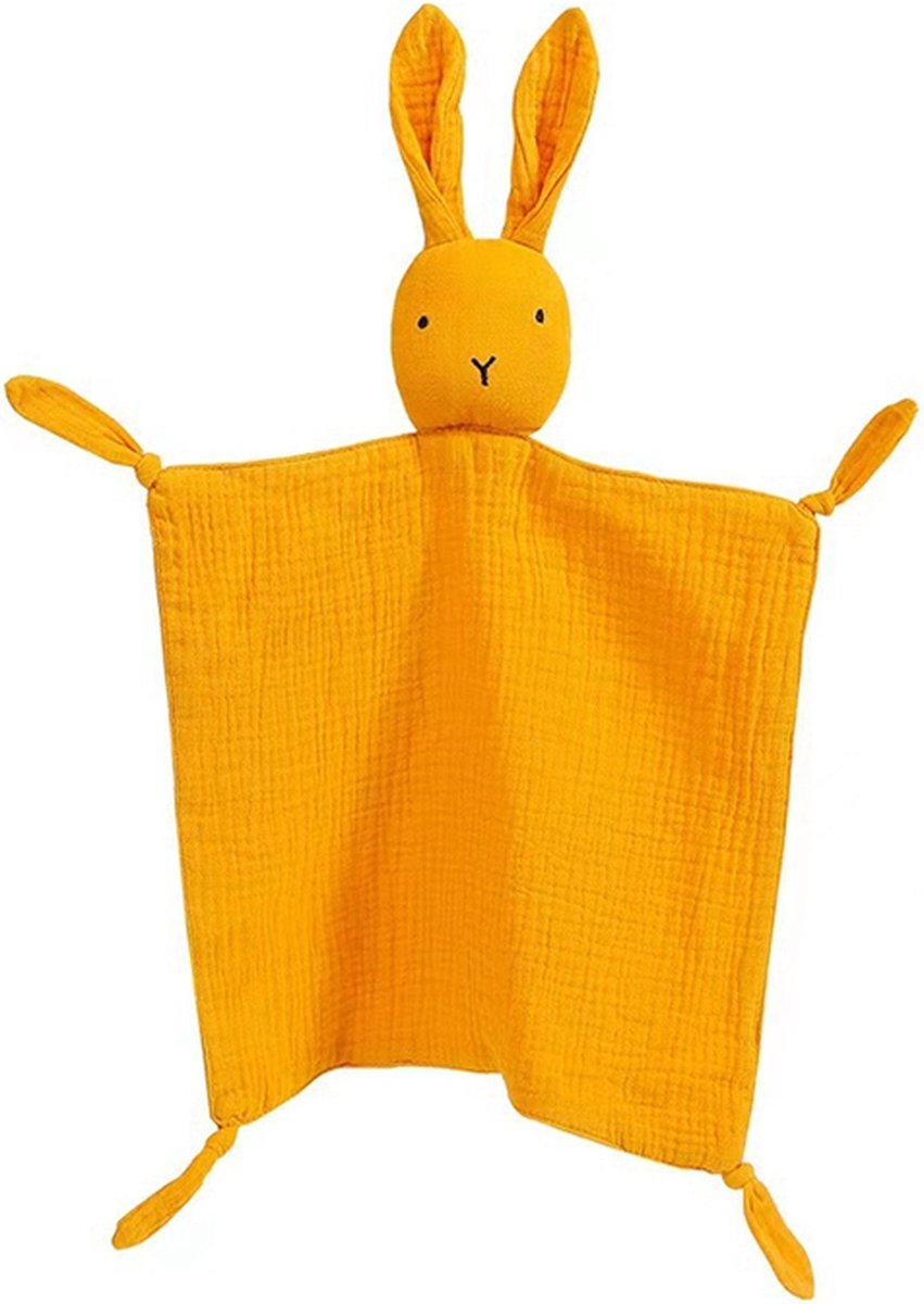 Knuffeldoekje Konijn - Geel - Katoen - Hydrofiel - Baby - Speendoekje - Tutdoekje