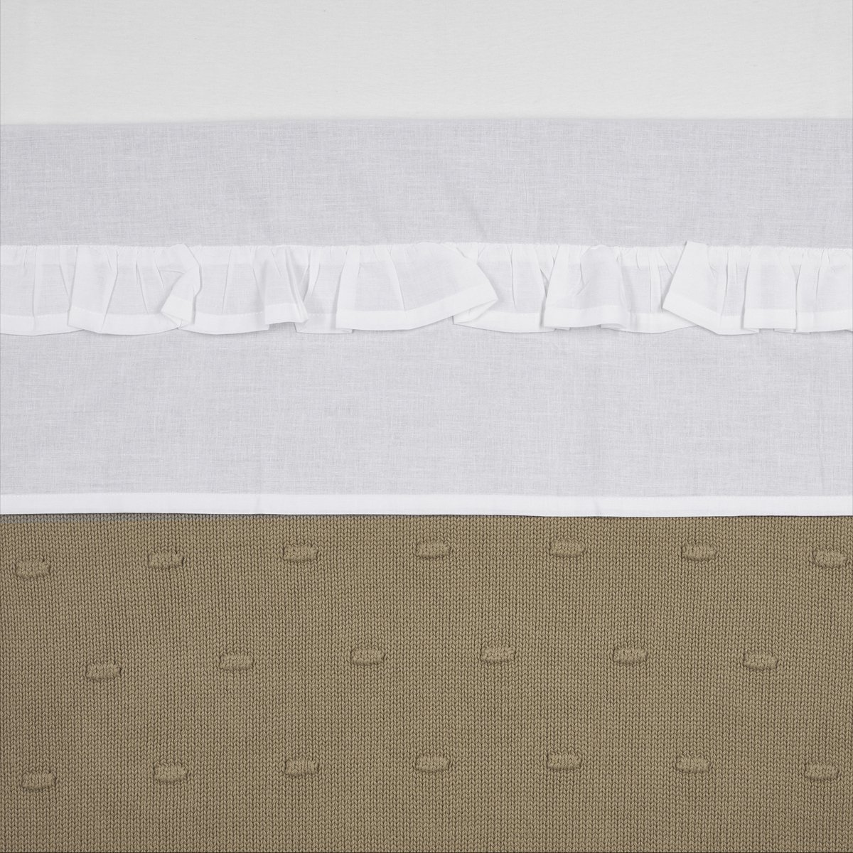 Meyco Baby Ruffle ledikant laken - white - 100x150cm - 0.3 TOG
