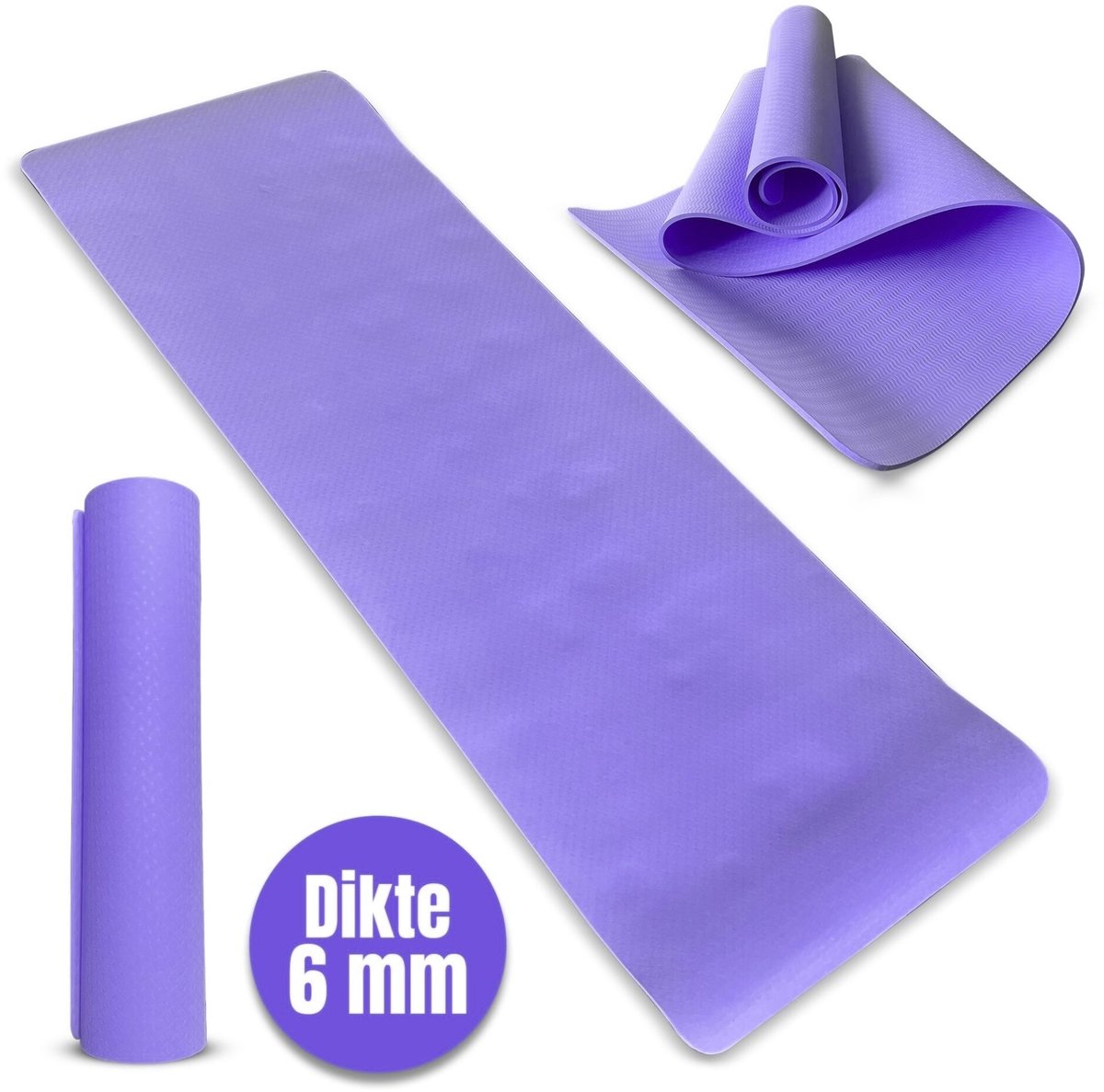 Padisport TPE Yogamat Lila – Pilates Mat – Yoga Mat Anti Slip - Pilatesmat - Yogamat - Fitnessmat