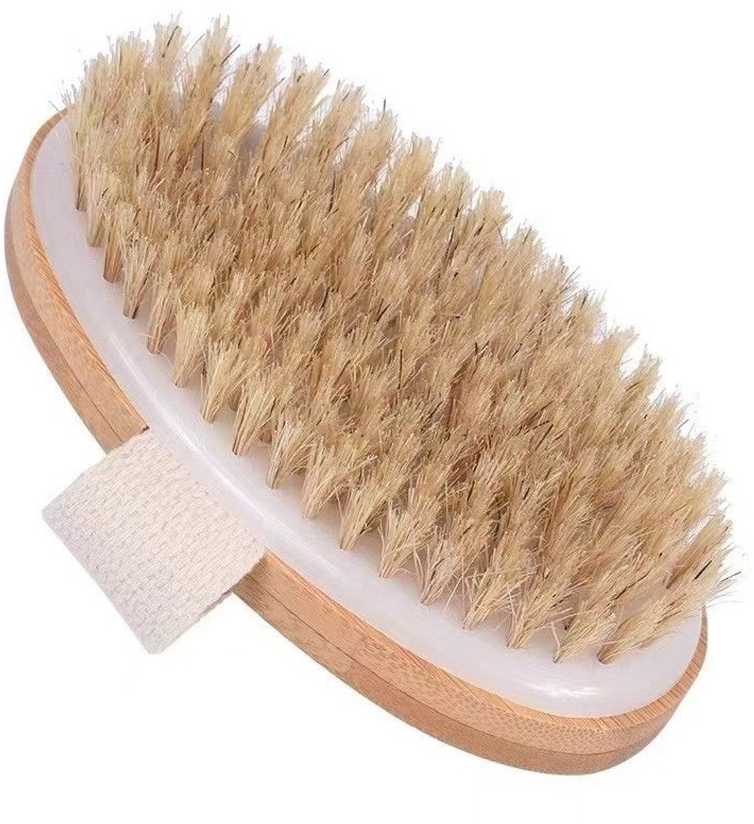 Premium Droogborstel voor het Lichaam - 12.5*7cm-Anti Cellulitis Brush en Lichaamsborstel met Massagenoppen - 1 Stuks Dry Brush voor Exfoliatie en Bloedsomloop - Natuurlijke Huidborstel met Canvas Handriem -borstelkop