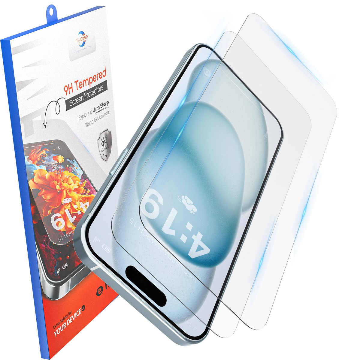 Screenprotector - Geschikt voor iPhone 15/16 Tempered Glass - 2 stuks screen protector – beschermglas