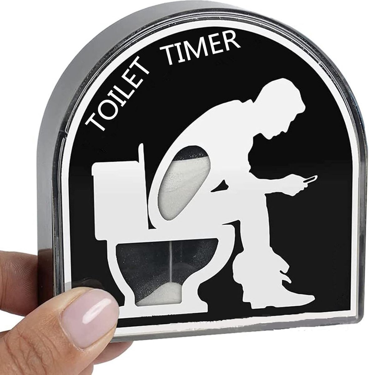 Toilet Timer Zandloper - 5 Minuten - Zandloper Timer - Kinderen Zandloper Sauna Zandloper - Eierwekker Grappige Cadeaus - Toiletten Decoratie Goud Zwart - Badkamer Decor sauna zandloper - Spellen, Tandenpoets & Douche Timer