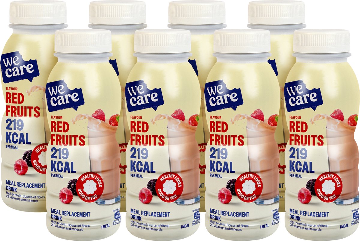 WeCare - Meal Replacement Drink - Rode Vruchten - 8 x 236 ml
